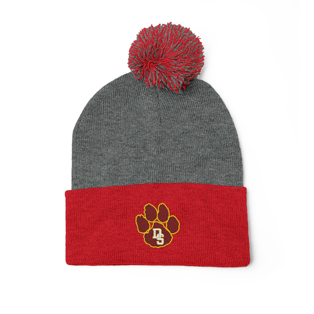Cozy Embroidered Pom-Pom Knit Cap | Perfect Winter Beanie for Pet Lovers | Birthday, Christmas, Animal Lover Gift, Cute Accessories