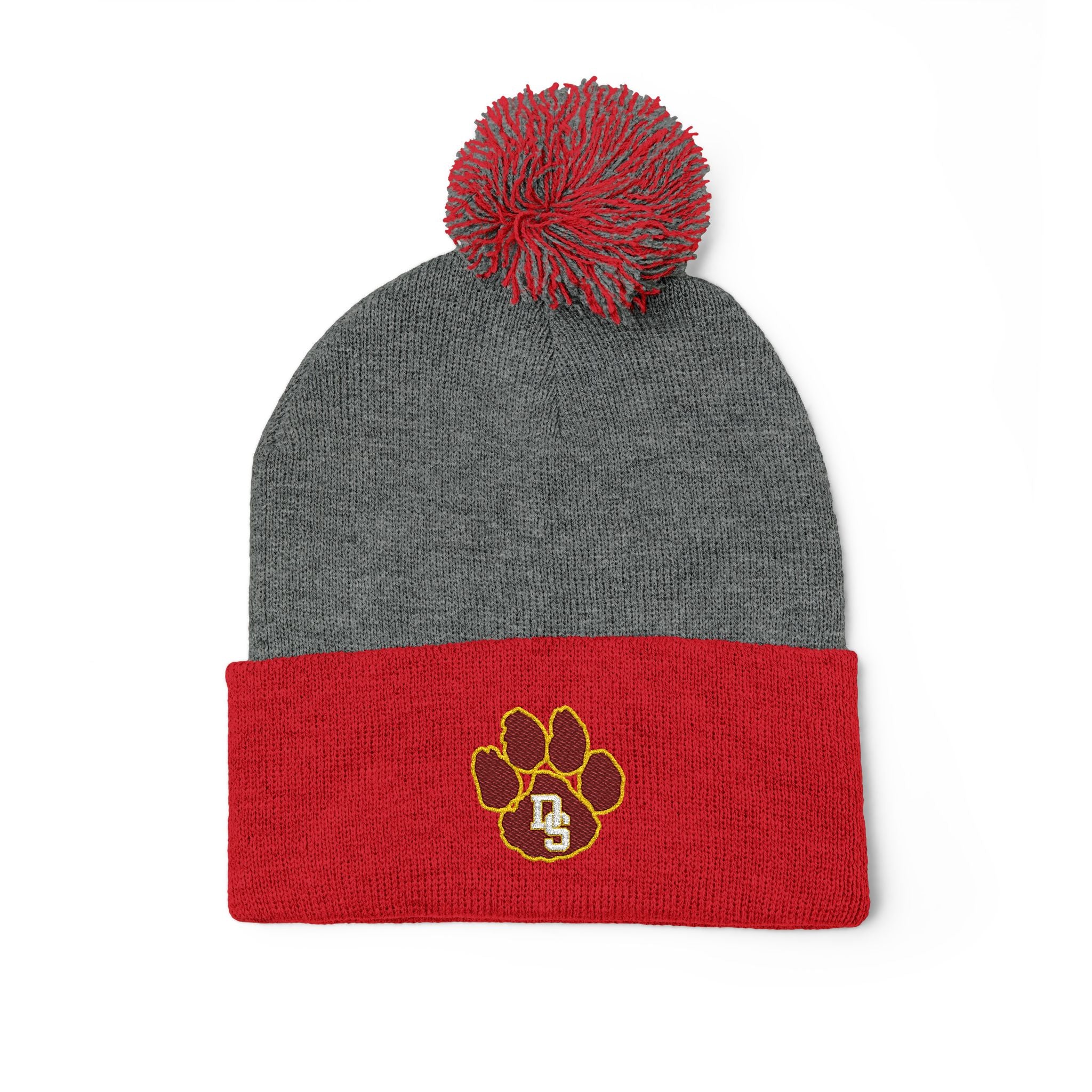 Cozy Embroidered Pom-Pom Knit Cap | Perfect Winter Beanie for Pet Lovers | Birthday, Christmas, Animal Lover Gift, Cute Accessories