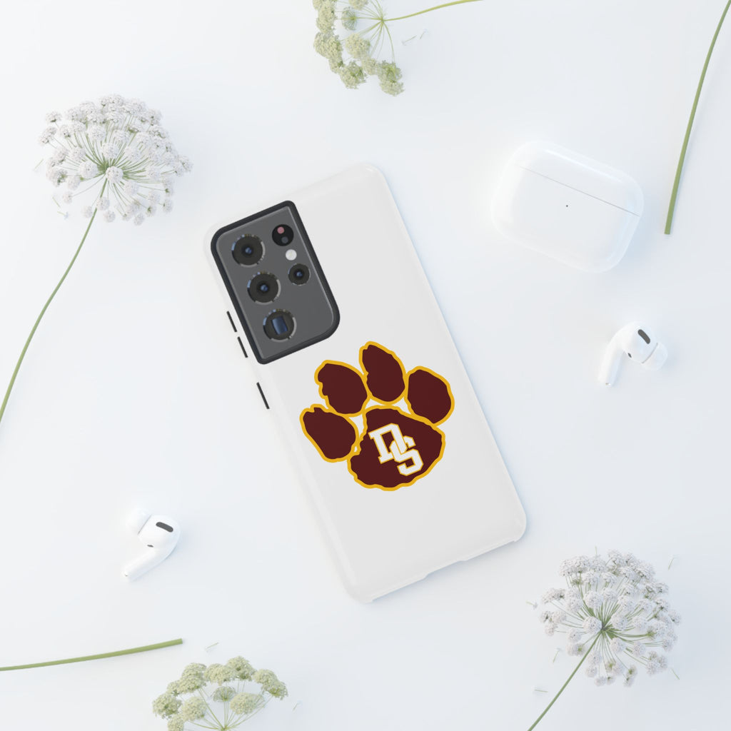 Phone Case — Maroon & Gold Paw Print with DS Monogram
