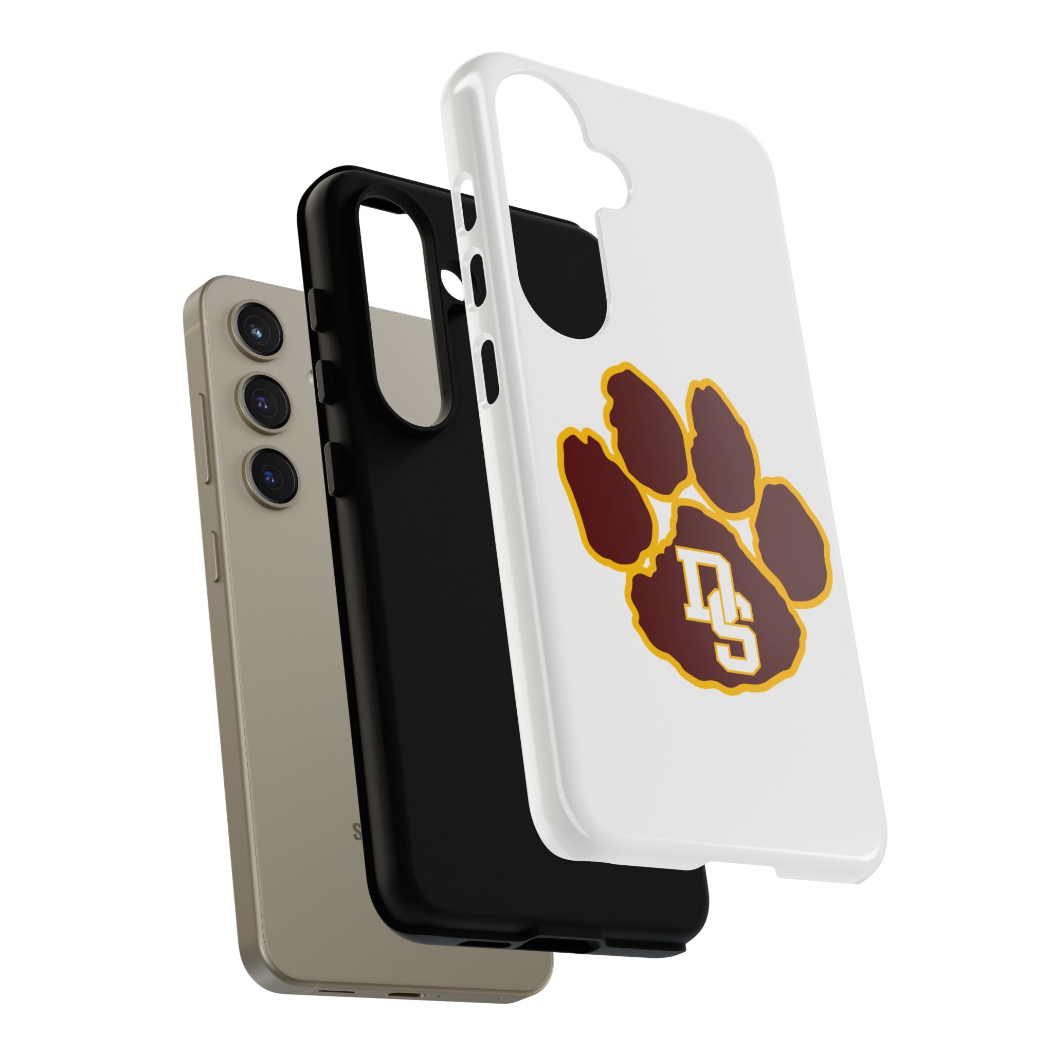 Phone Case — Maroon & Gold Paw Print with DS Monogram