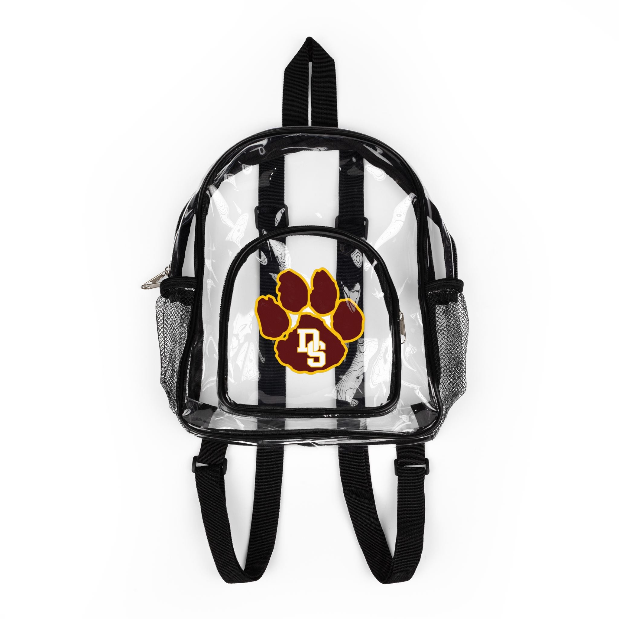 Clear Stadium Backpack with Paw Logo – Transparent School & Game Day Bag