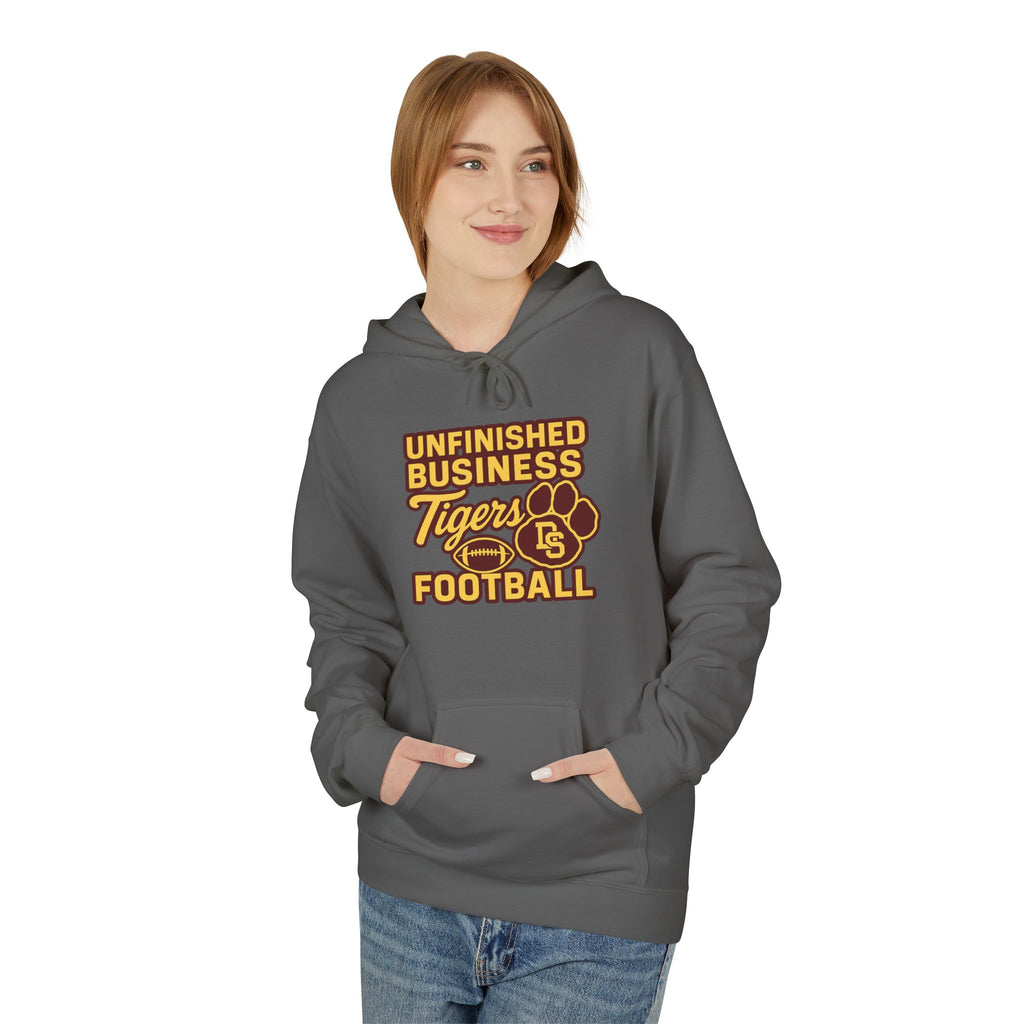"Unfinished Business TIGER FOOTBALL"  Unisex Midweight Softstyle Fleece Hoodie - 6 color options