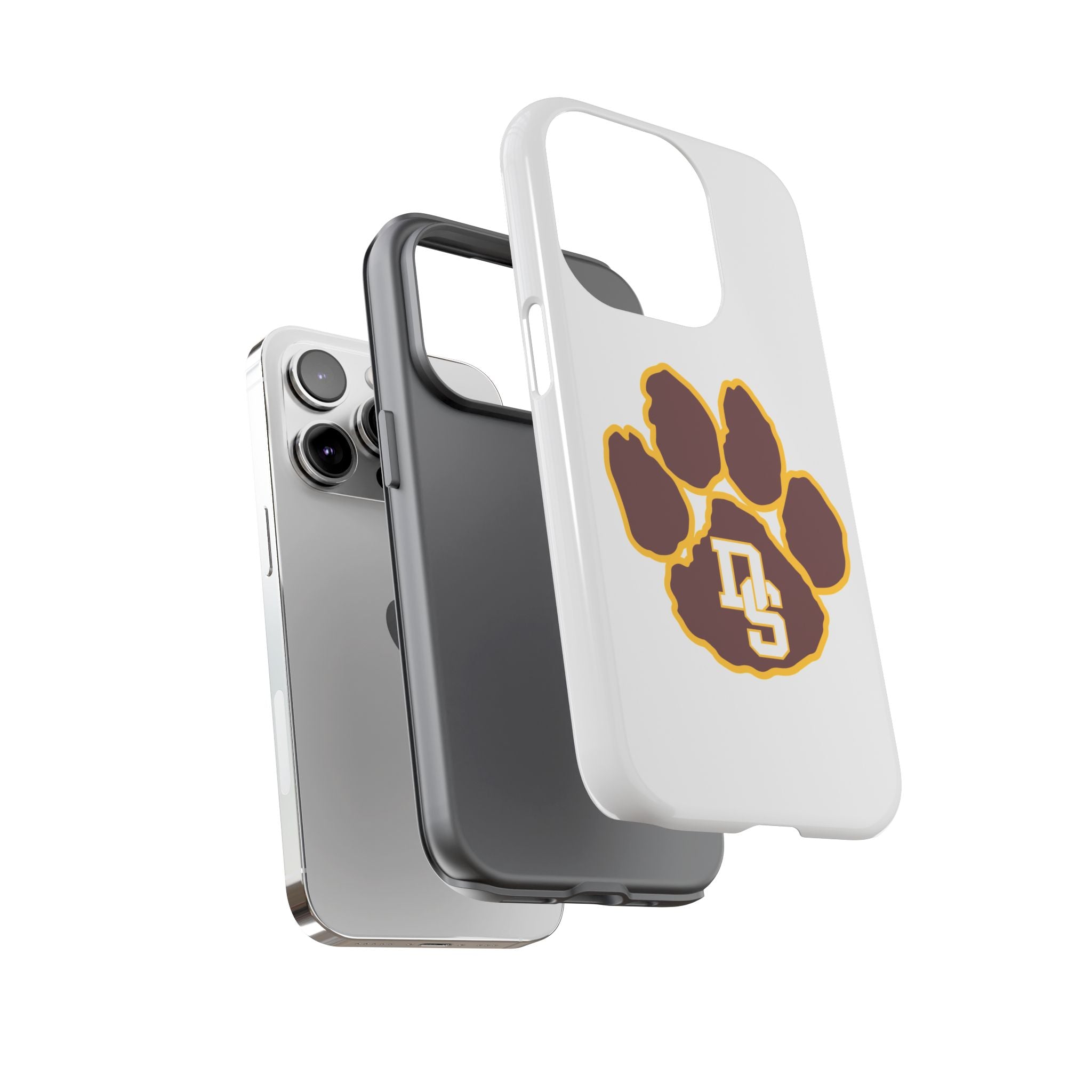 Phone Case — Maroon & Gold Paw Print with DS Monogram