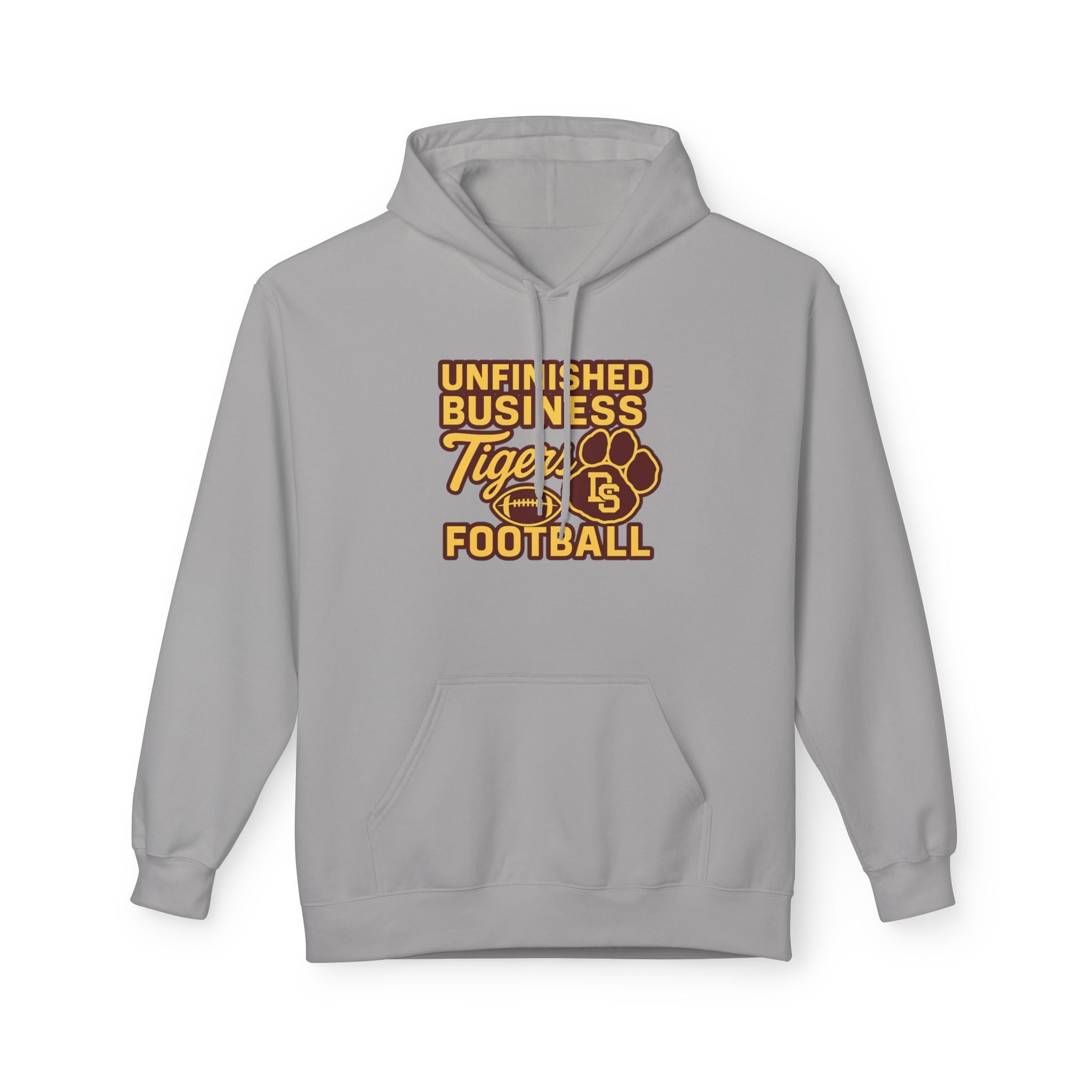 "Unfinished Business TIGER FOOTBALL"  Unisex Midweight Softstyle Fleece Hoodie - 6 color options