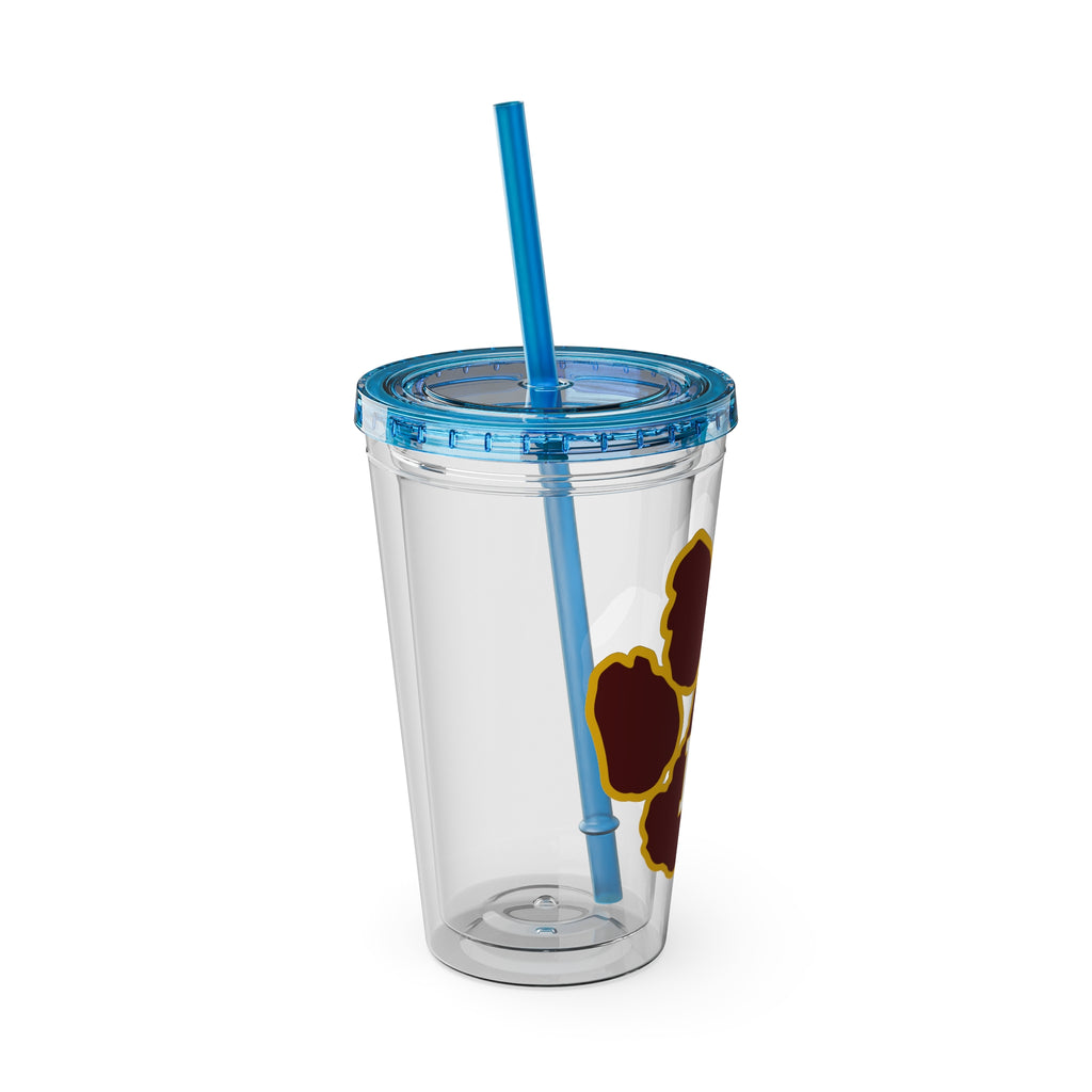 Sunsplash Tumbler with Straw, 16oz - Perfect for Walks, Workouts, Gifts & School, Customizable Design for Everyone