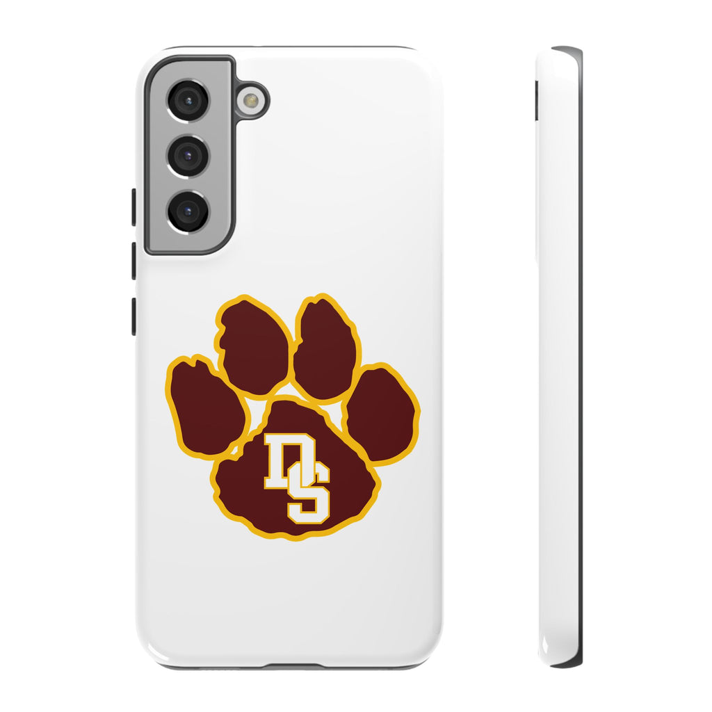 Phone Case — Maroon & Gold Paw Print with DS Monogram