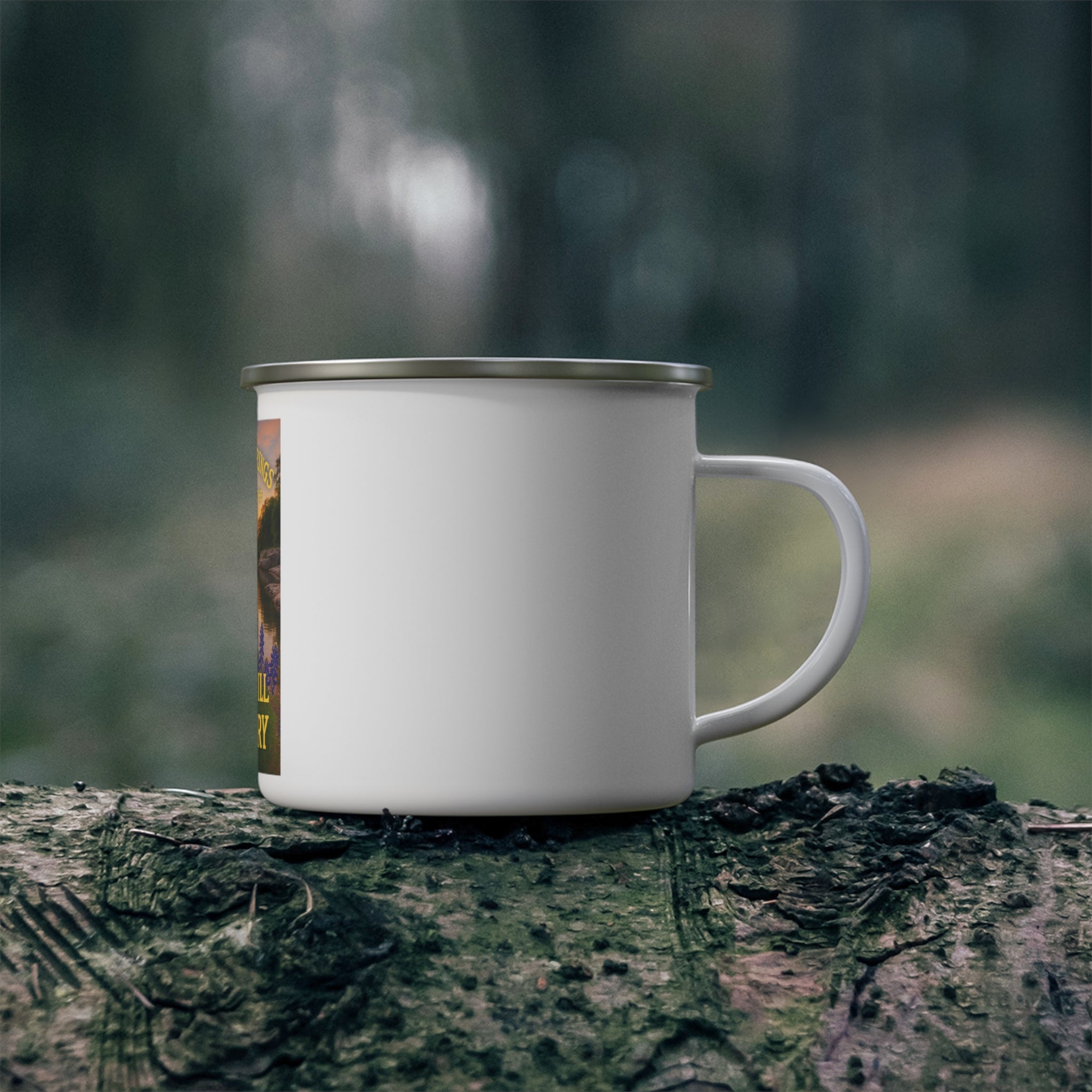 Hill Country Rivers Enamel Camping Mug — Texas Hill Country Scenic Campfire Cup