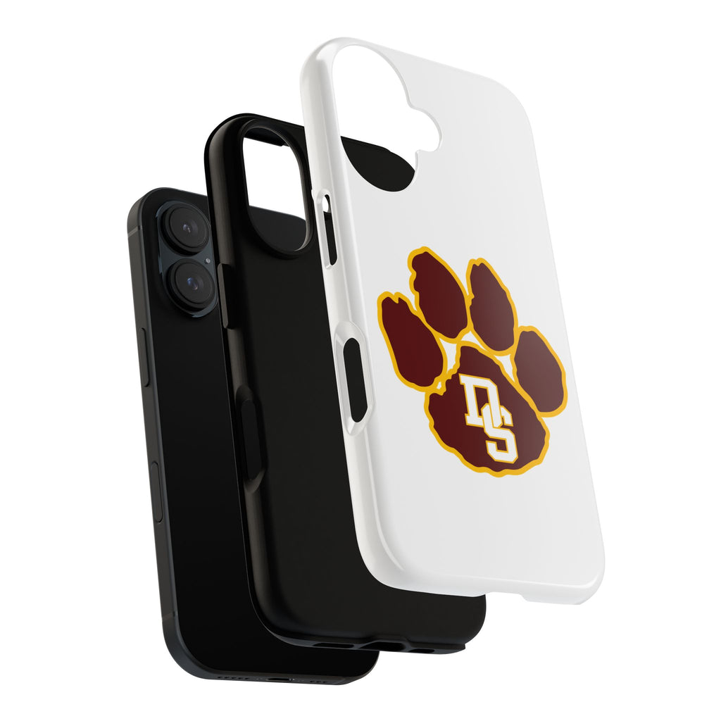Phone Case — Maroon & Gold Paw Print with DS Monogram