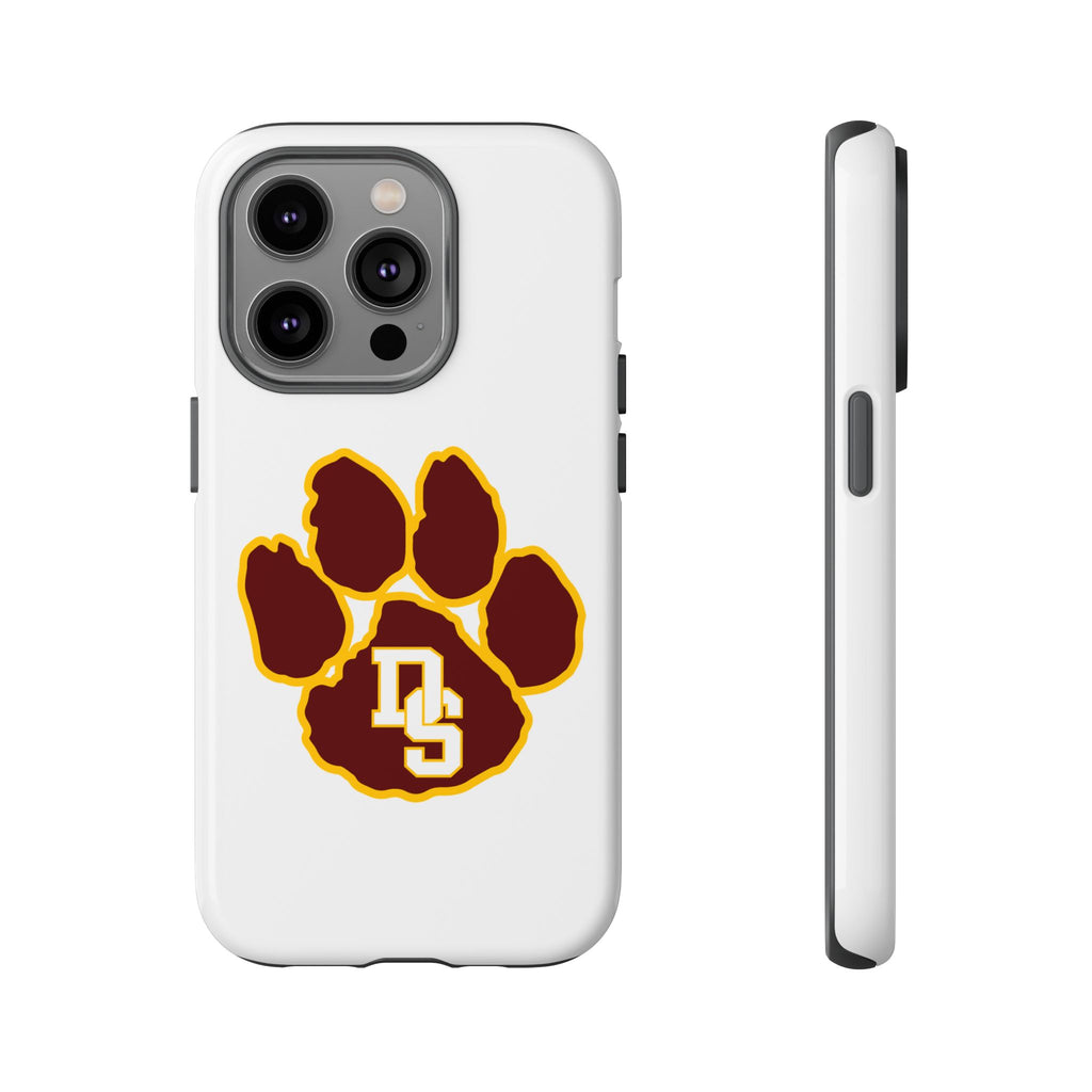 Phone Case — Maroon & Gold Paw Print with DS Monogram