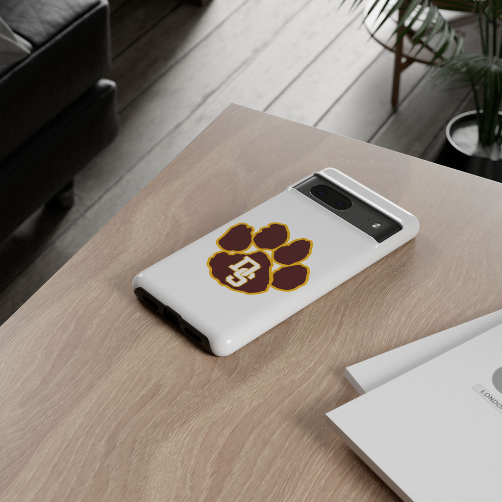 Phone Case — Maroon & Gold Paw Print with DS Monogram