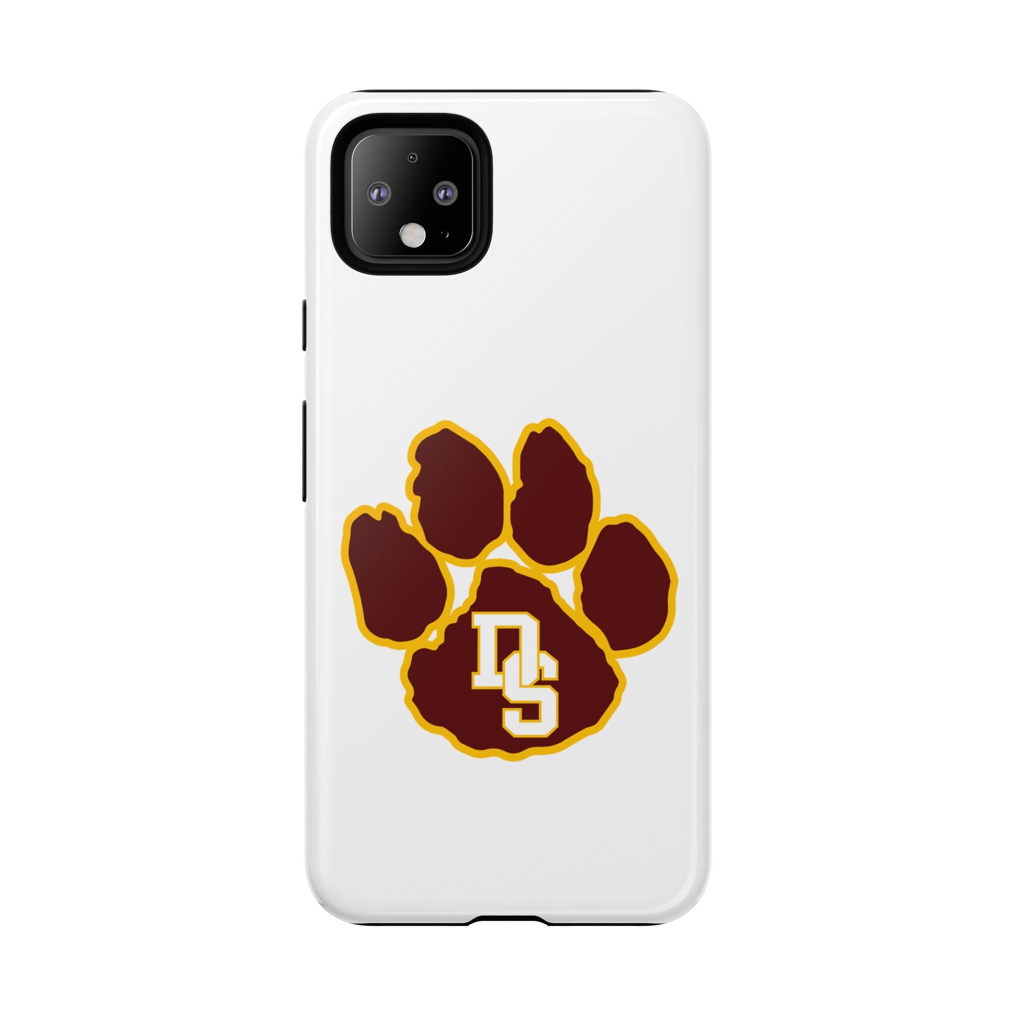 Phone Case — Maroon & Gold Paw Print with DS Monogram