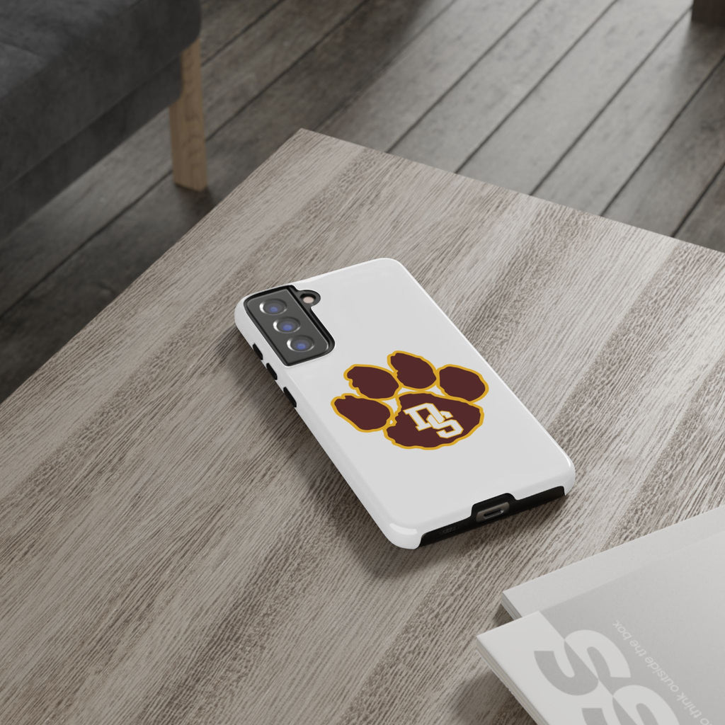 Phone Case — Maroon & Gold Paw Print with DS Monogram