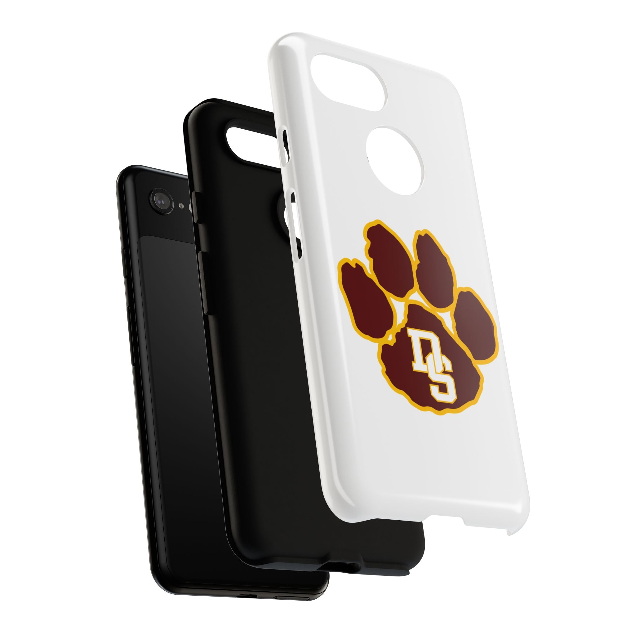 Phone Case — Maroon & Gold Paw Print with DS Monogram