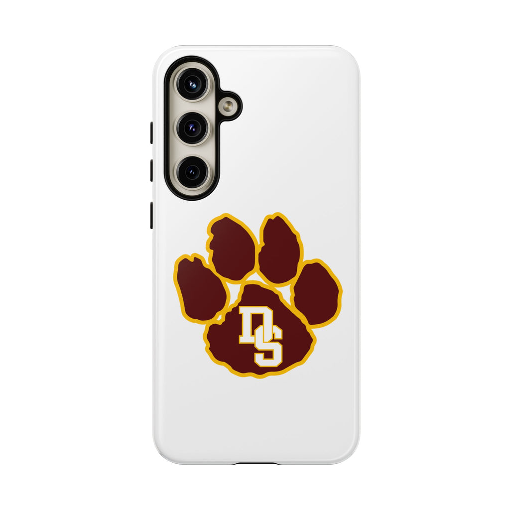 Phone Case — Maroon & Gold Paw Print with DS Monogram