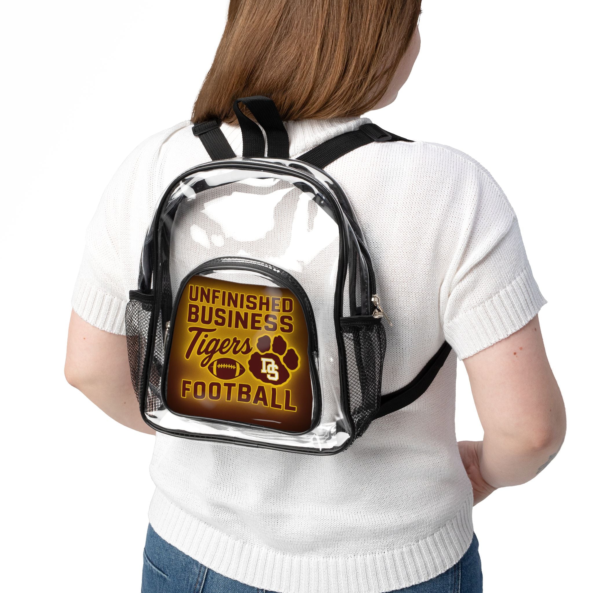 Clear Stadium Backpack with Paw Logo – Transparent School & Game Day Bag