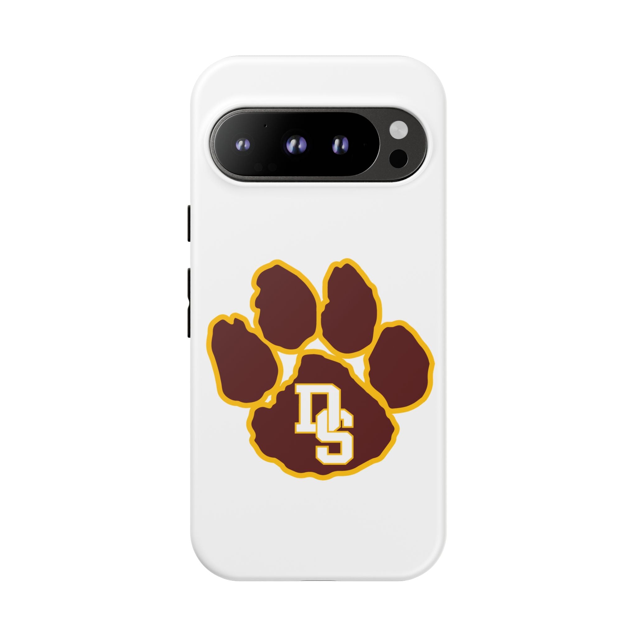 Phone Case — Maroon & Gold Paw Print with DS Monogram