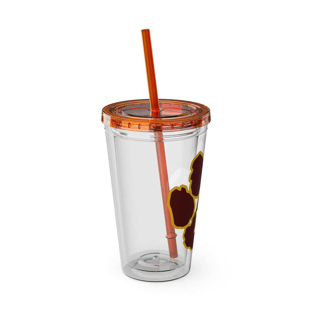 Sunsplash Tumbler with Straw, 16oz - Perfect for Walks, Workouts, Gifts & School, Customizable Design for Everyone