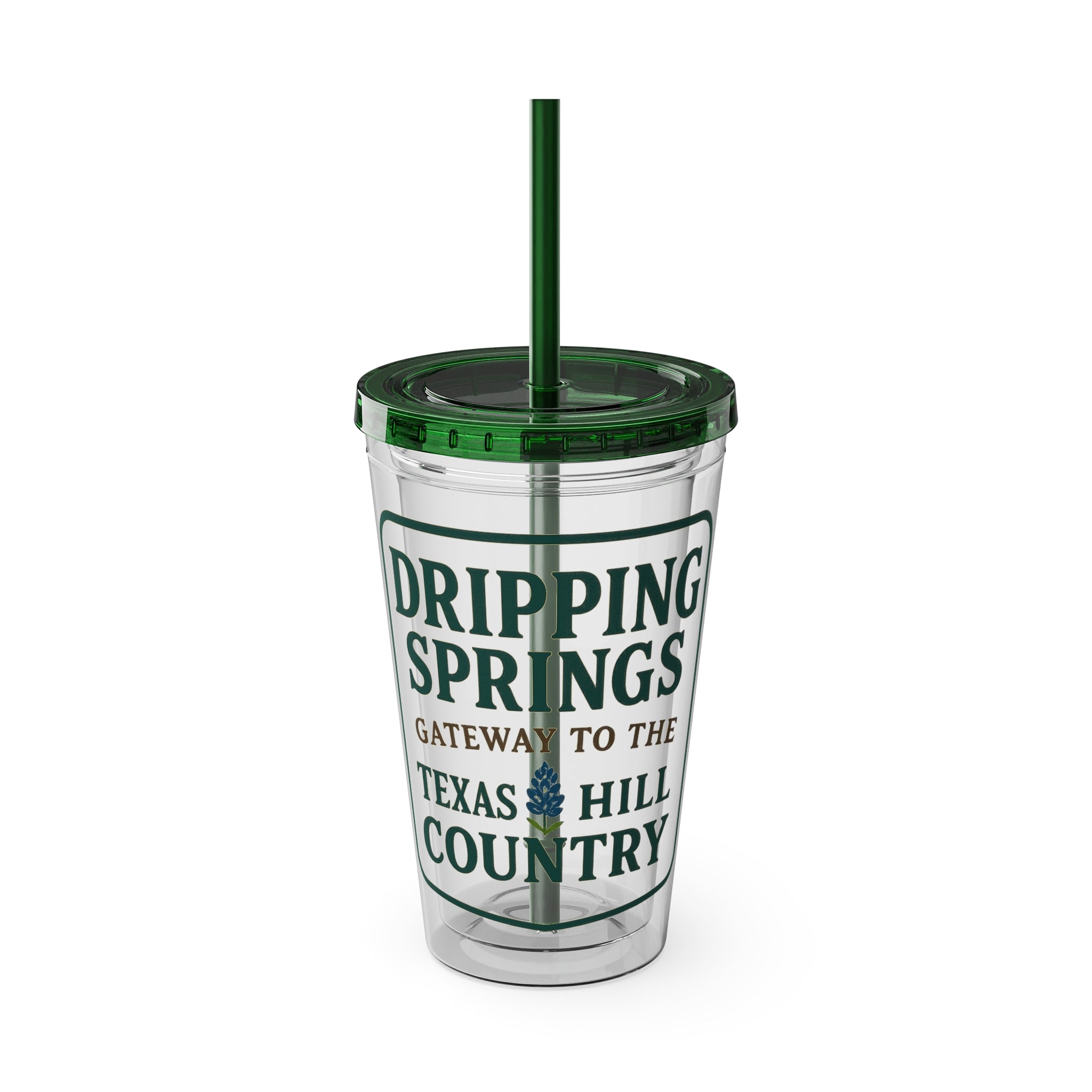 Gateway to Hill Country Sunsplash Tumbler with Straw, 16oz - Perfect for Walks, Workouts, Gifts & School, Customizable Design for Everyone