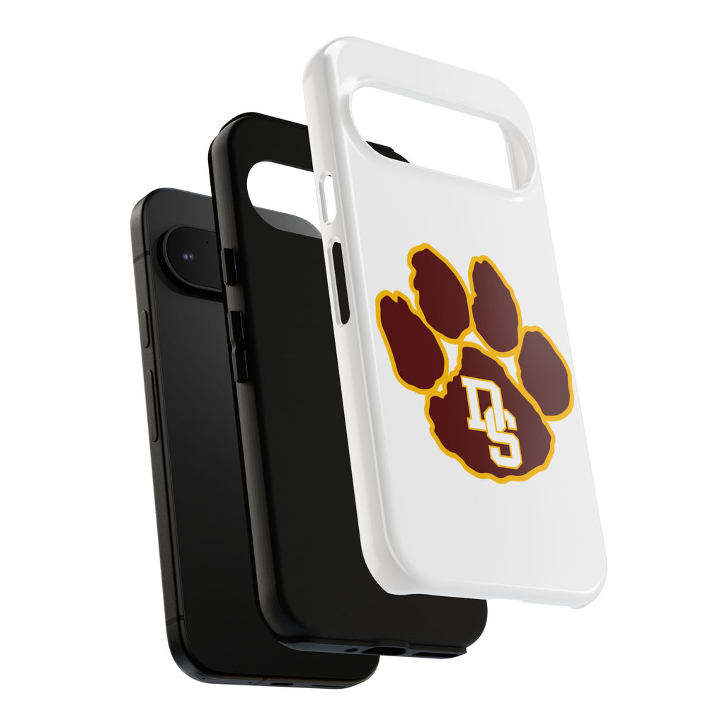 Phone Case — Maroon & Gold Paw Print with DS Monogram