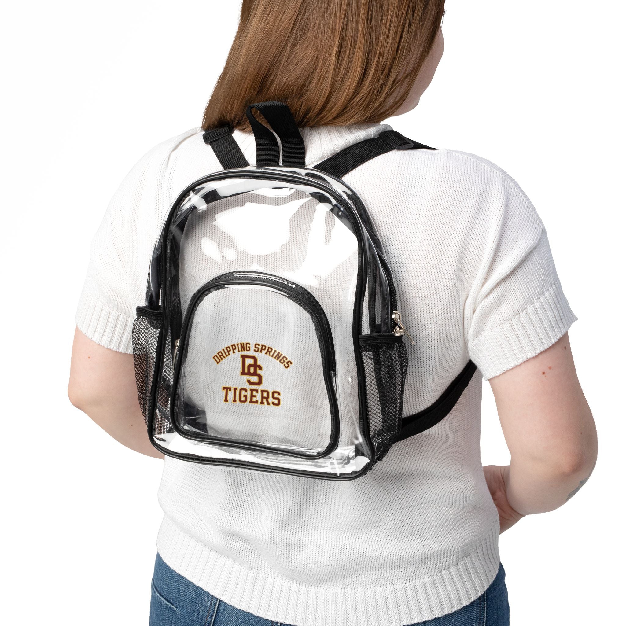 Clear Stadium Backpack – See-Through School & Event Bag with Team Logo (Tigers)