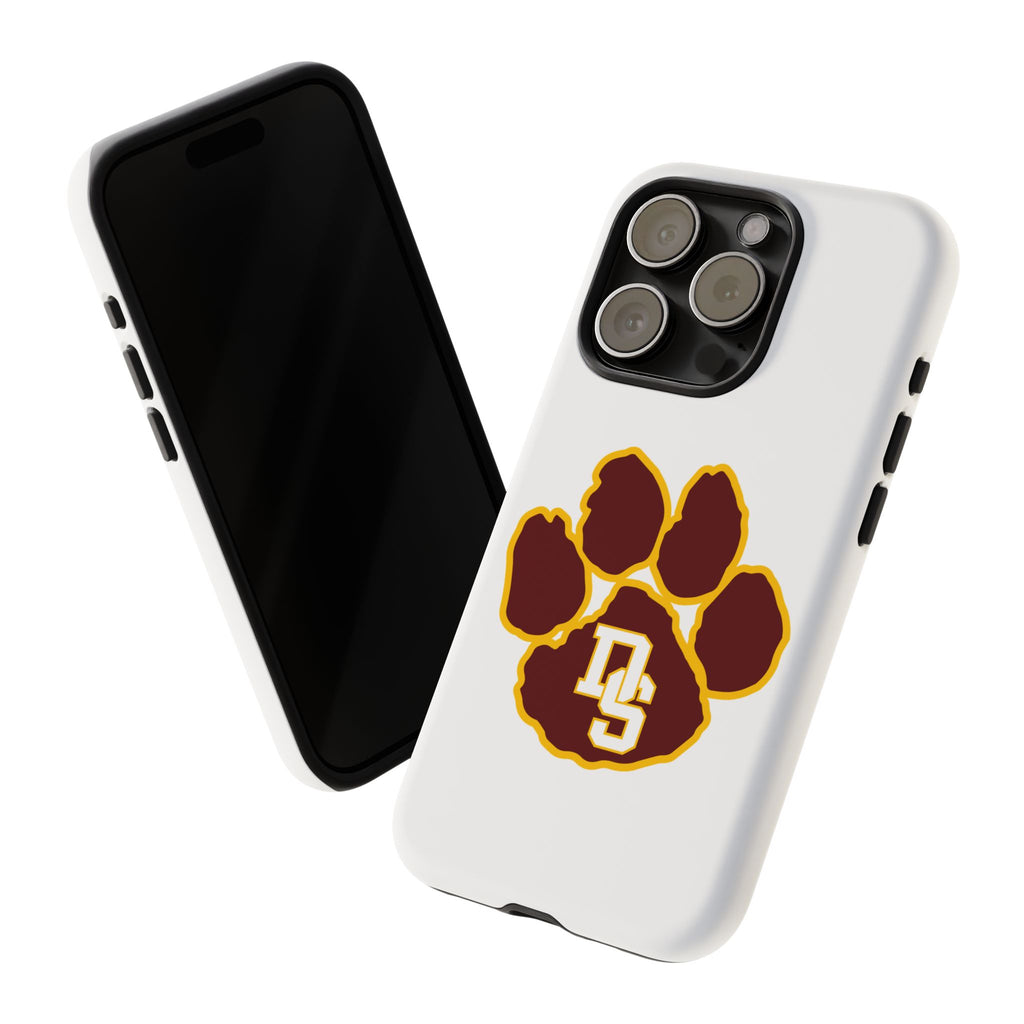 Phone Case — Maroon & Gold Paw Print with DS Monogram