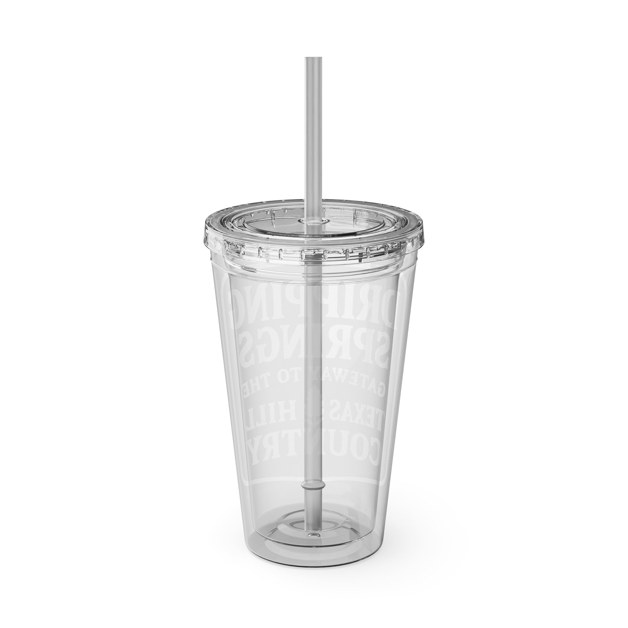 Gateway to Hill Country Sunsplash Tumbler with Straw, 16oz - Perfect for Walks, Workouts, Gifts & School, Customizable Design for Everyone