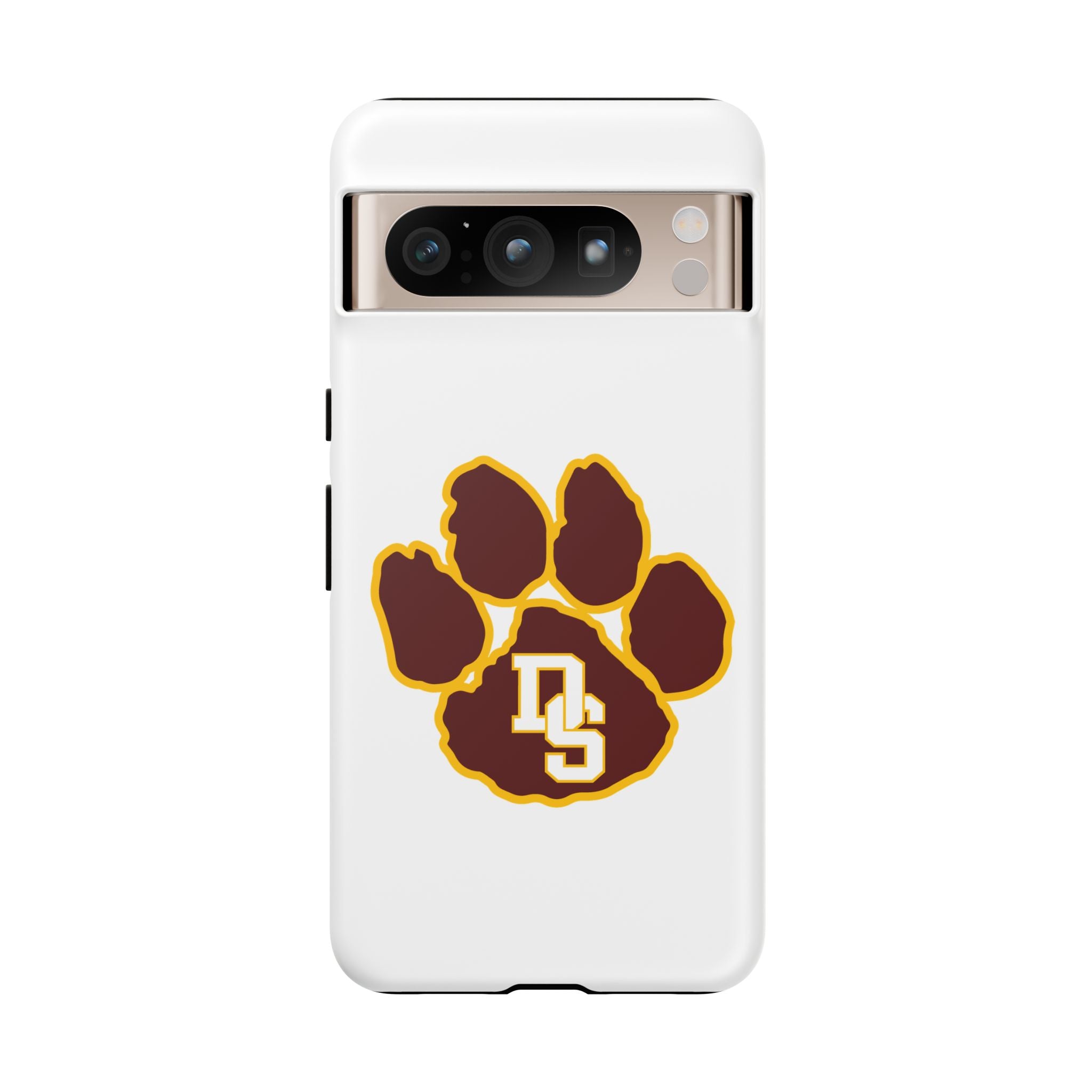 Phone Case — Maroon & Gold Paw Print with DS Monogram