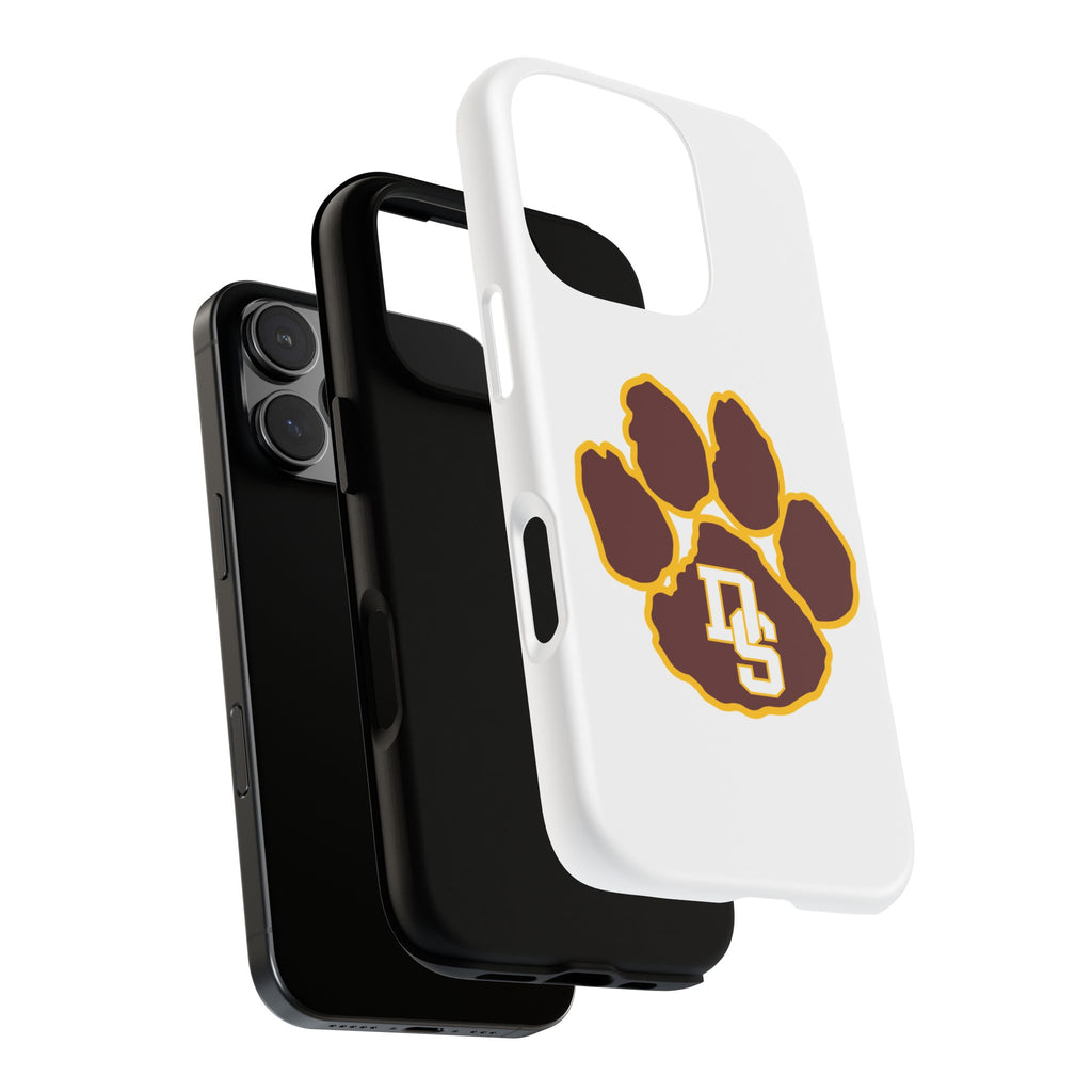 Phone Case — Maroon & Gold Paw Print with DS Monogram
