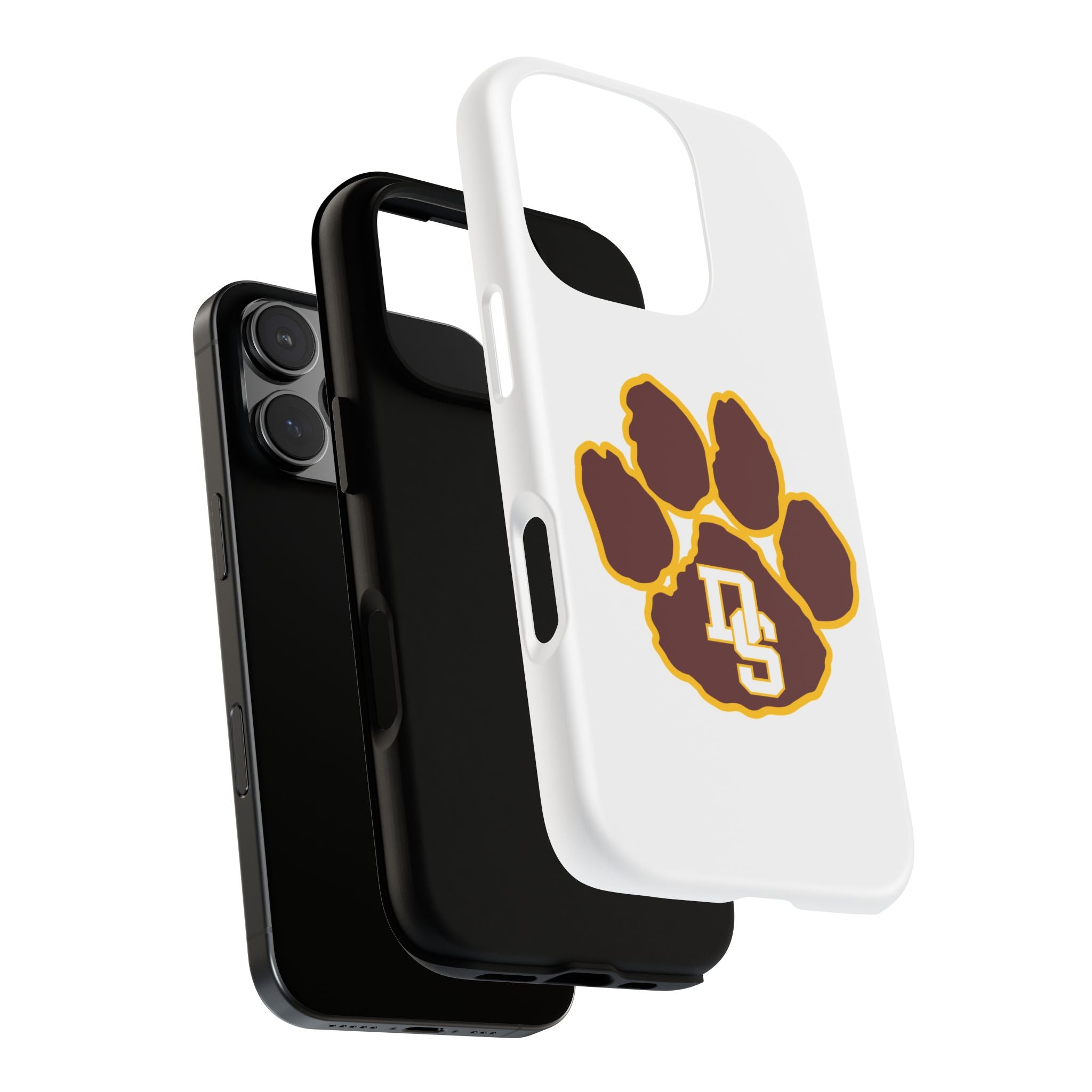 Phone Case — Maroon & Gold Paw Print with DS Monogram