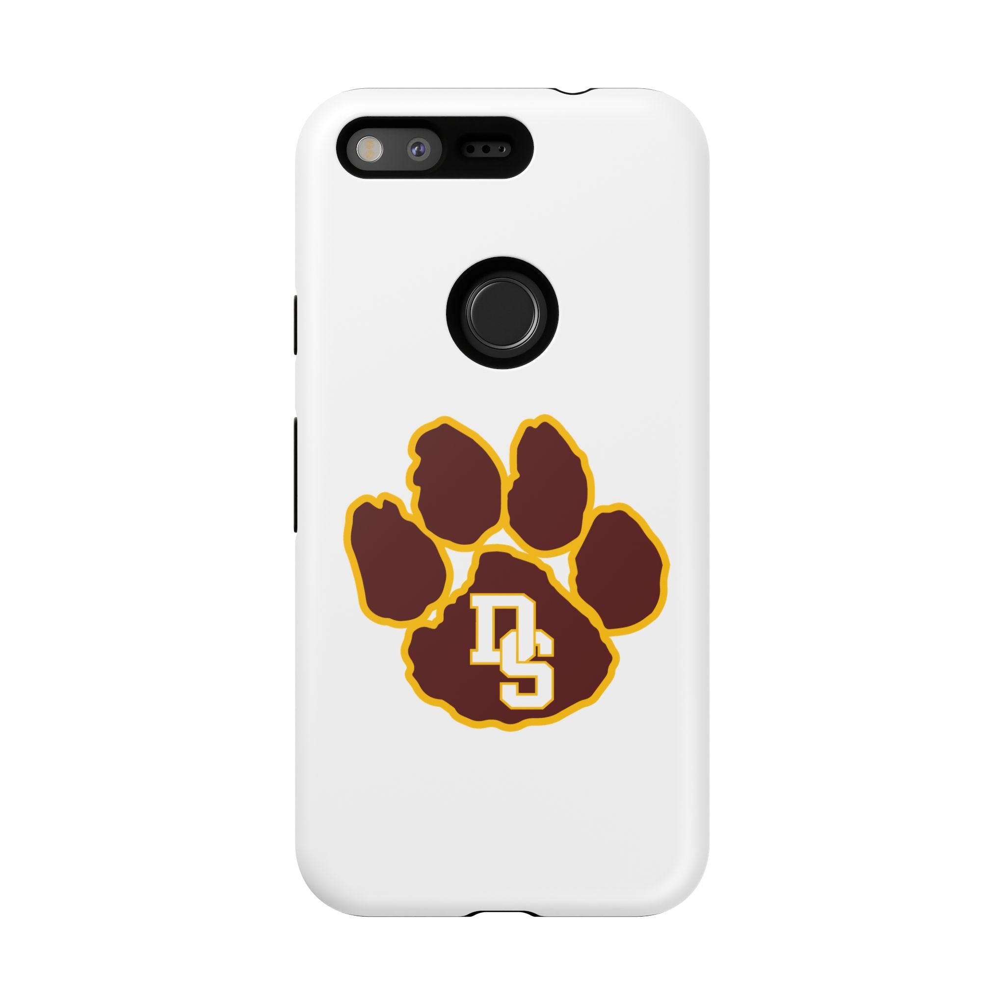 Phone Case — Maroon & Gold Paw Print with DS Monogram