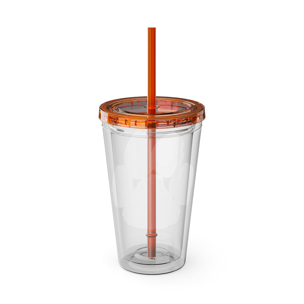 Sunsplash Tumbler with Straw, 16oz - Perfect for Walks, Workouts, Gifts & School, Customizable Design for Everyone