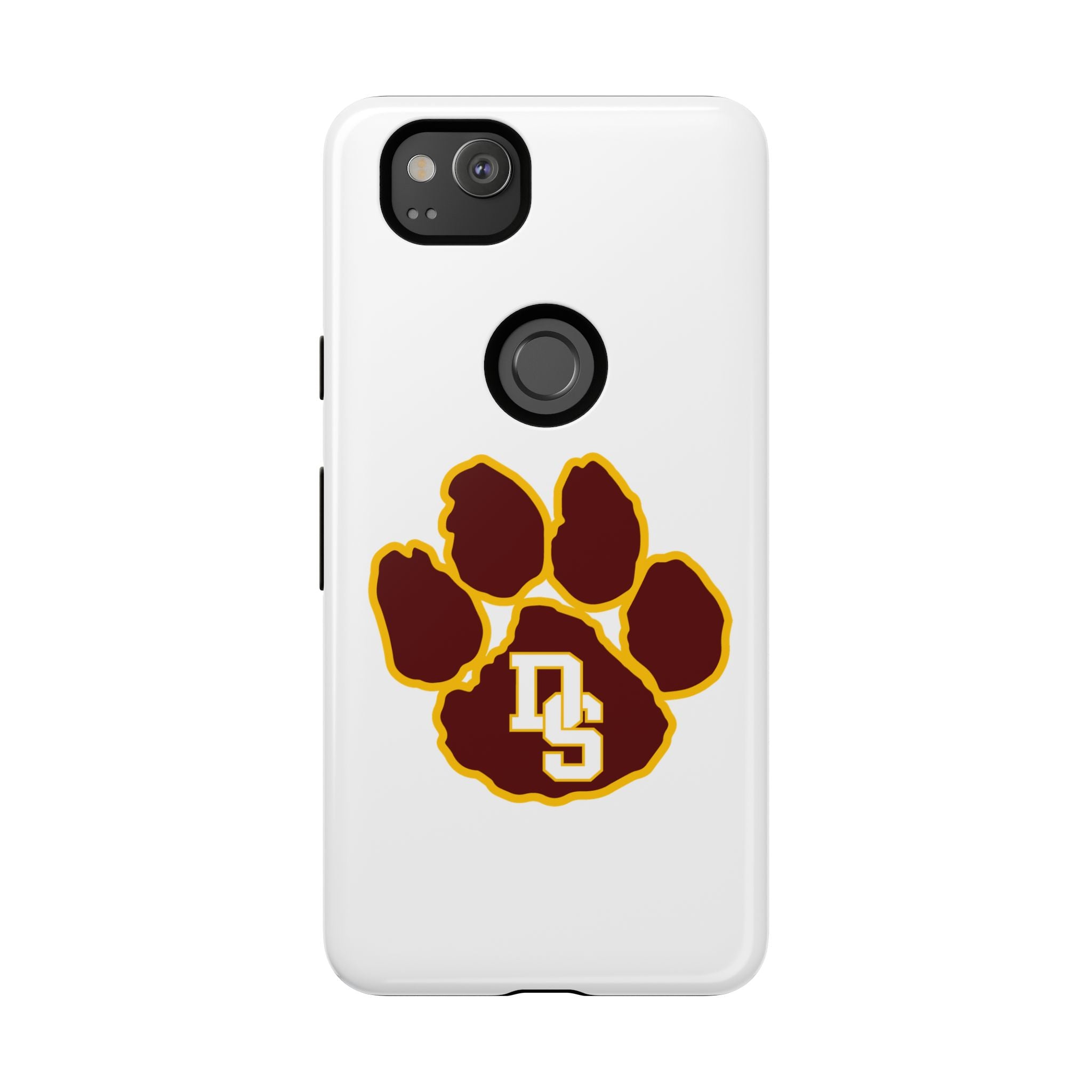 Phone Case — Maroon & Gold Paw Print with DS Monogram