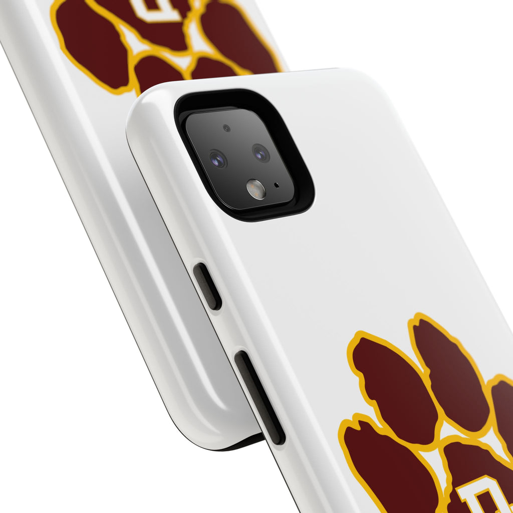 Phone Case — Maroon & Gold Paw Print with DS Monogram