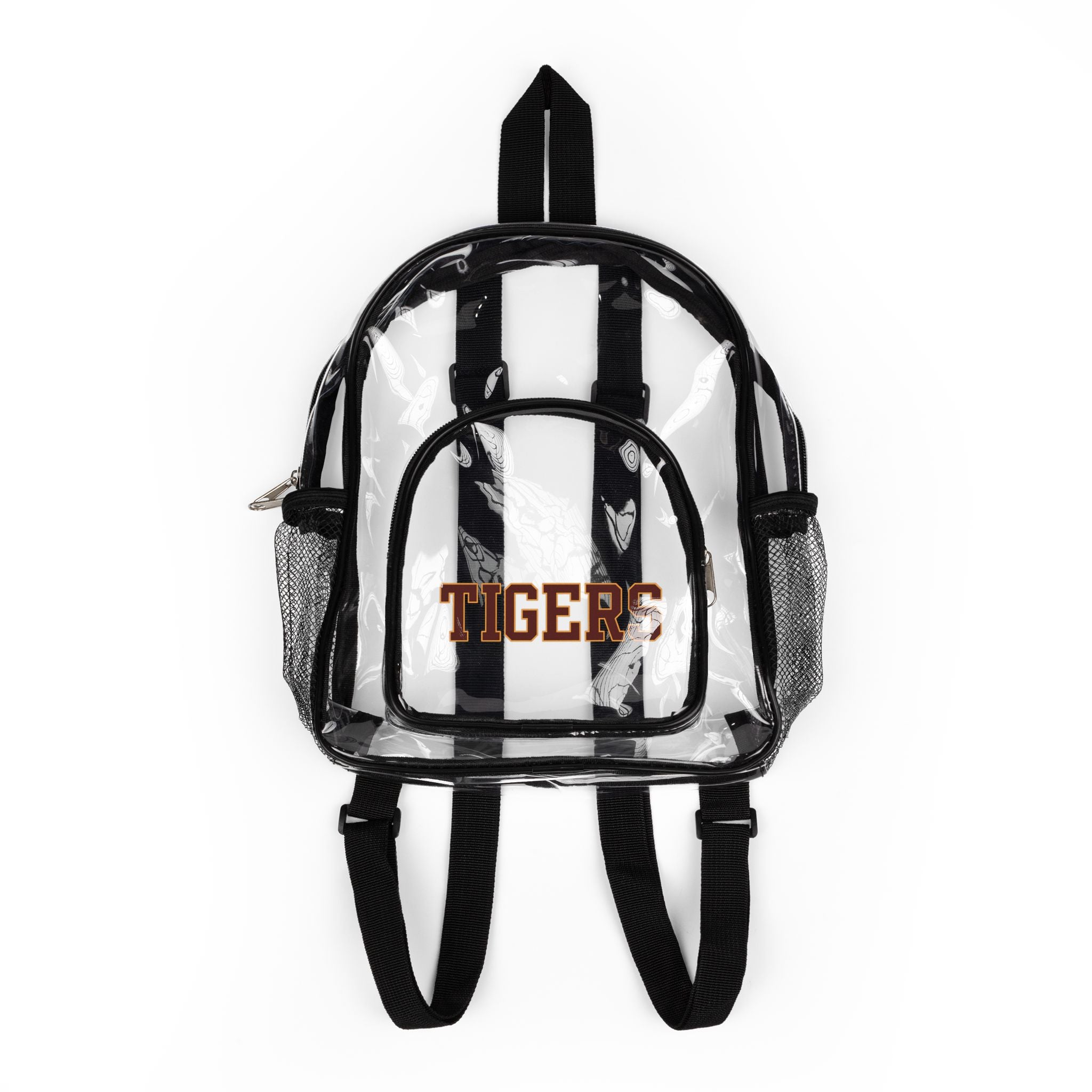 Clear Stadium Backpack - Transparent Game Day Bag with 'TIGERS' Logo