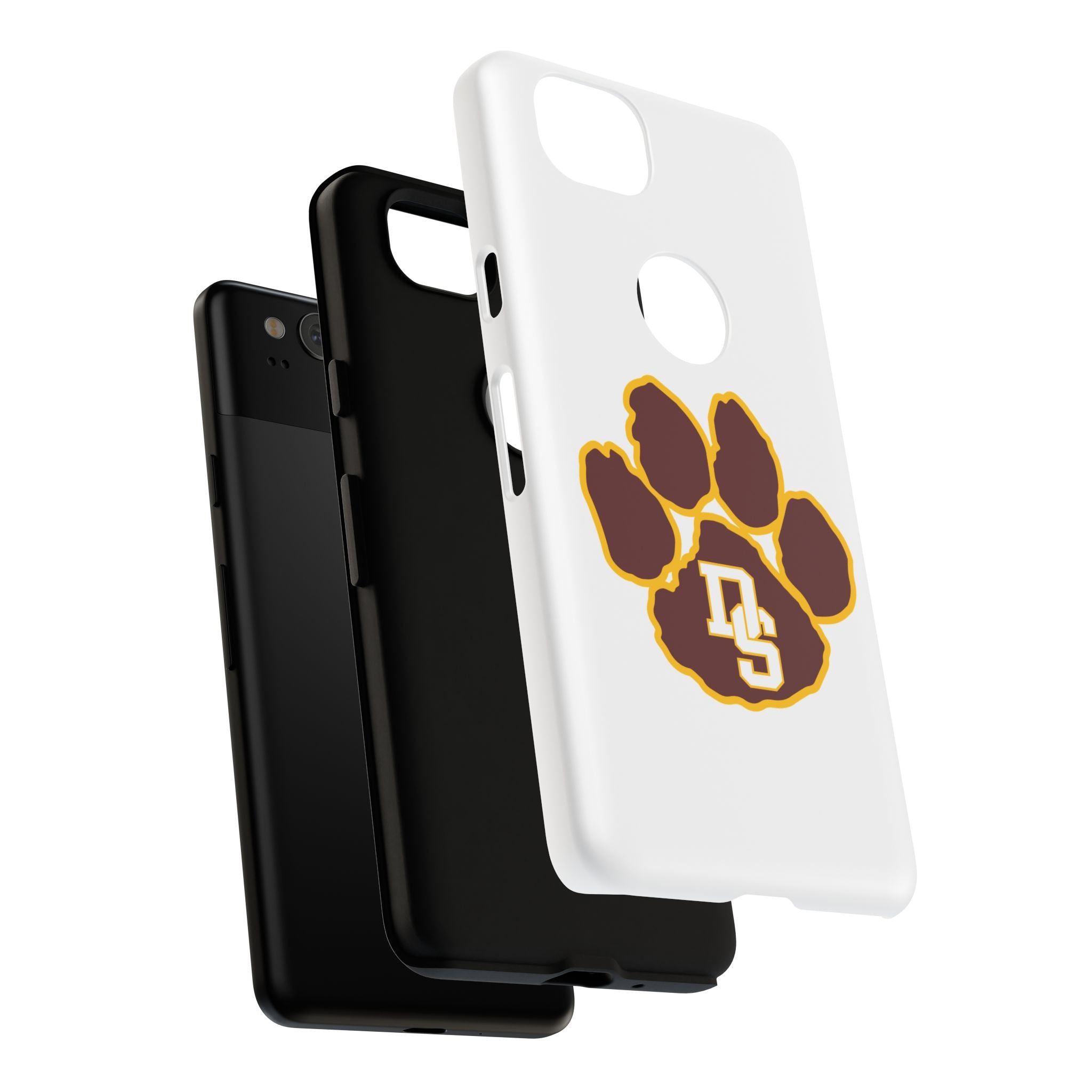 Phone Case — Maroon & Gold Paw Print with DS Monogram