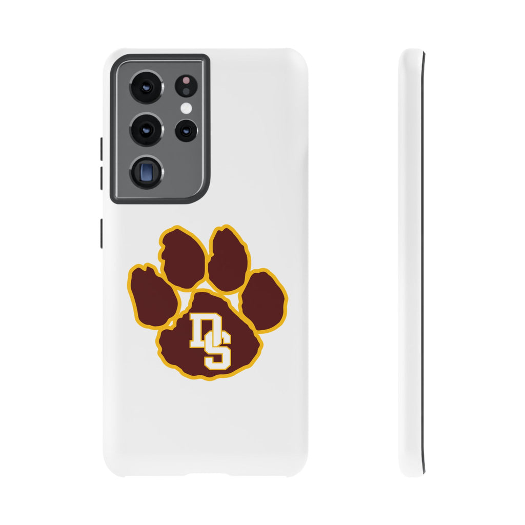 Phone Case — Maroon & Gold Paw Print with DS Monogram