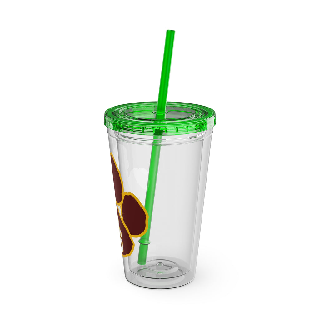 Sunsplash Tumbler with Straw, 16oz - Perfect for Walks, Workouts, Gifts & School, Customizable Design for Everyone