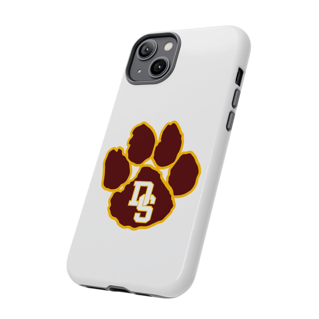Phone Case — Maroon & Gold Paw Print with DS Monogram