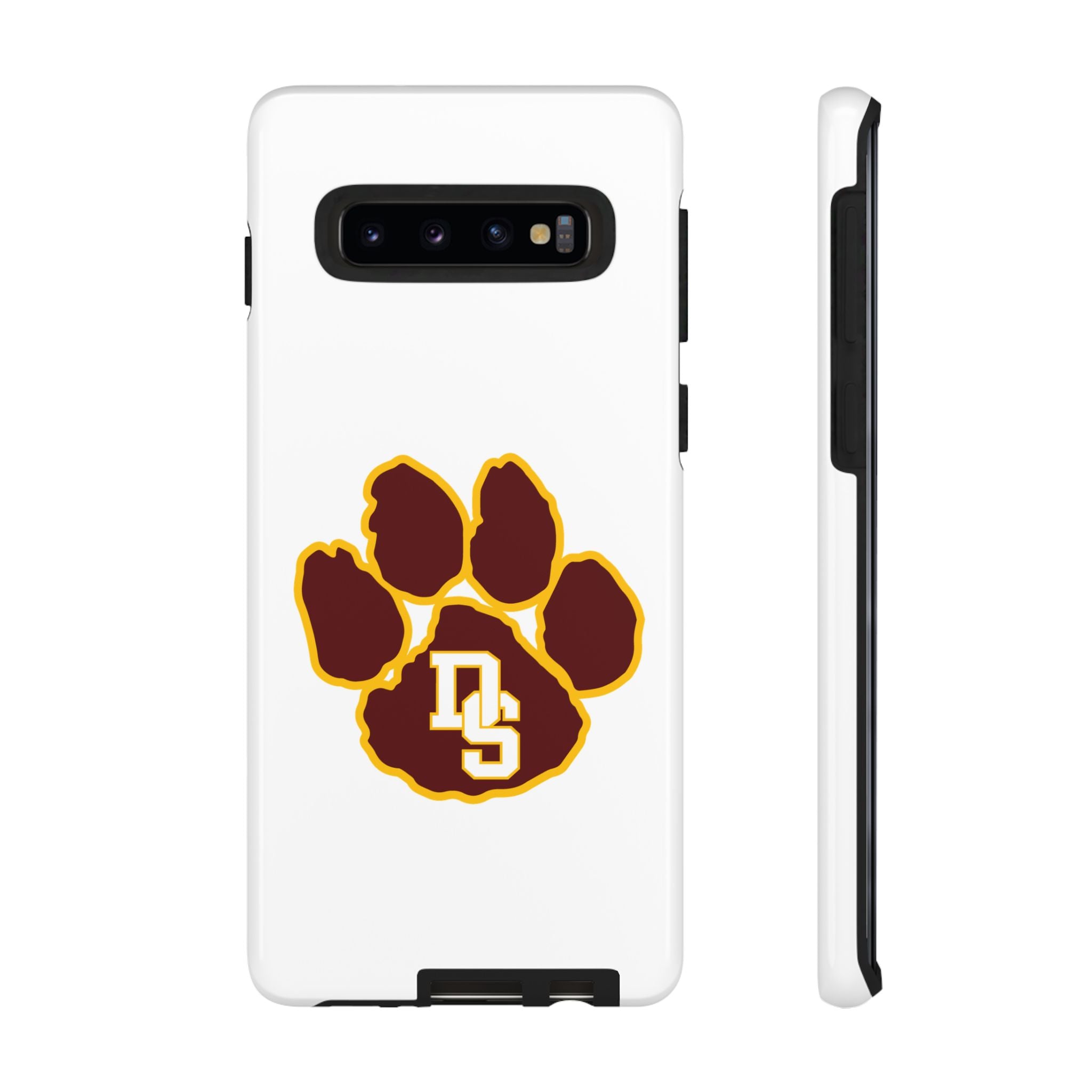 Phone Case — Maroon & Gold Paw Print with DS Monogram