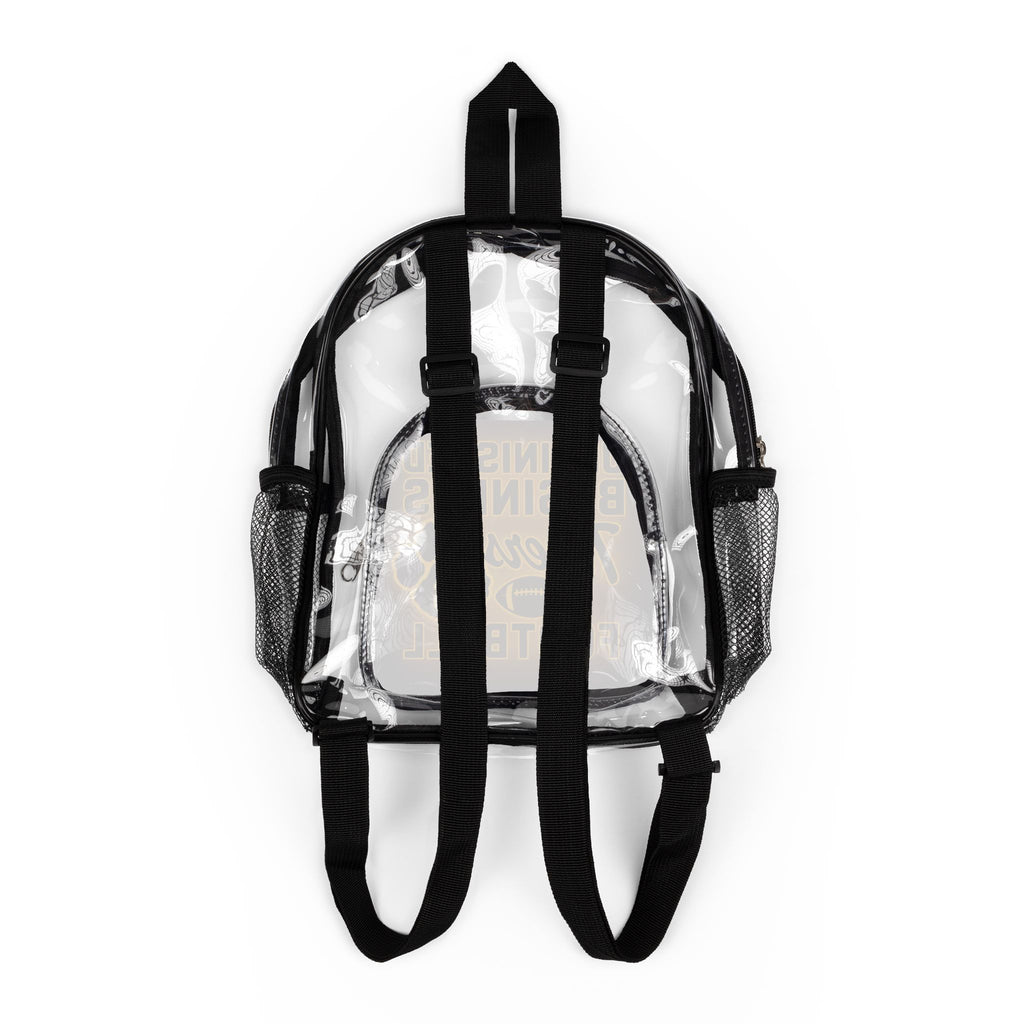 Clear Stadium Backpack with Paw Logo – Transparent School & Game Day Bag