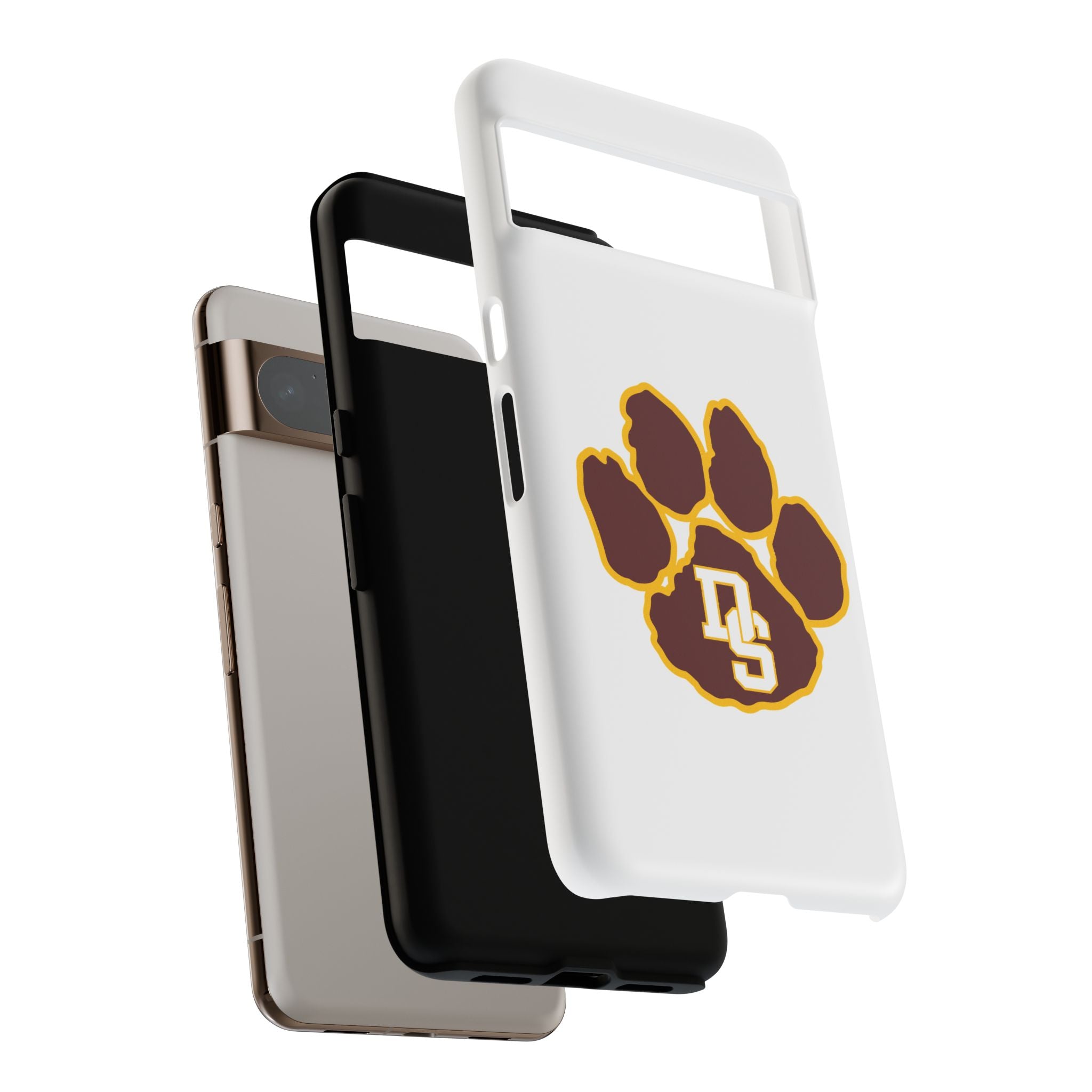 Phone Case — Maroon & Gold Paw Print with DS Monogram