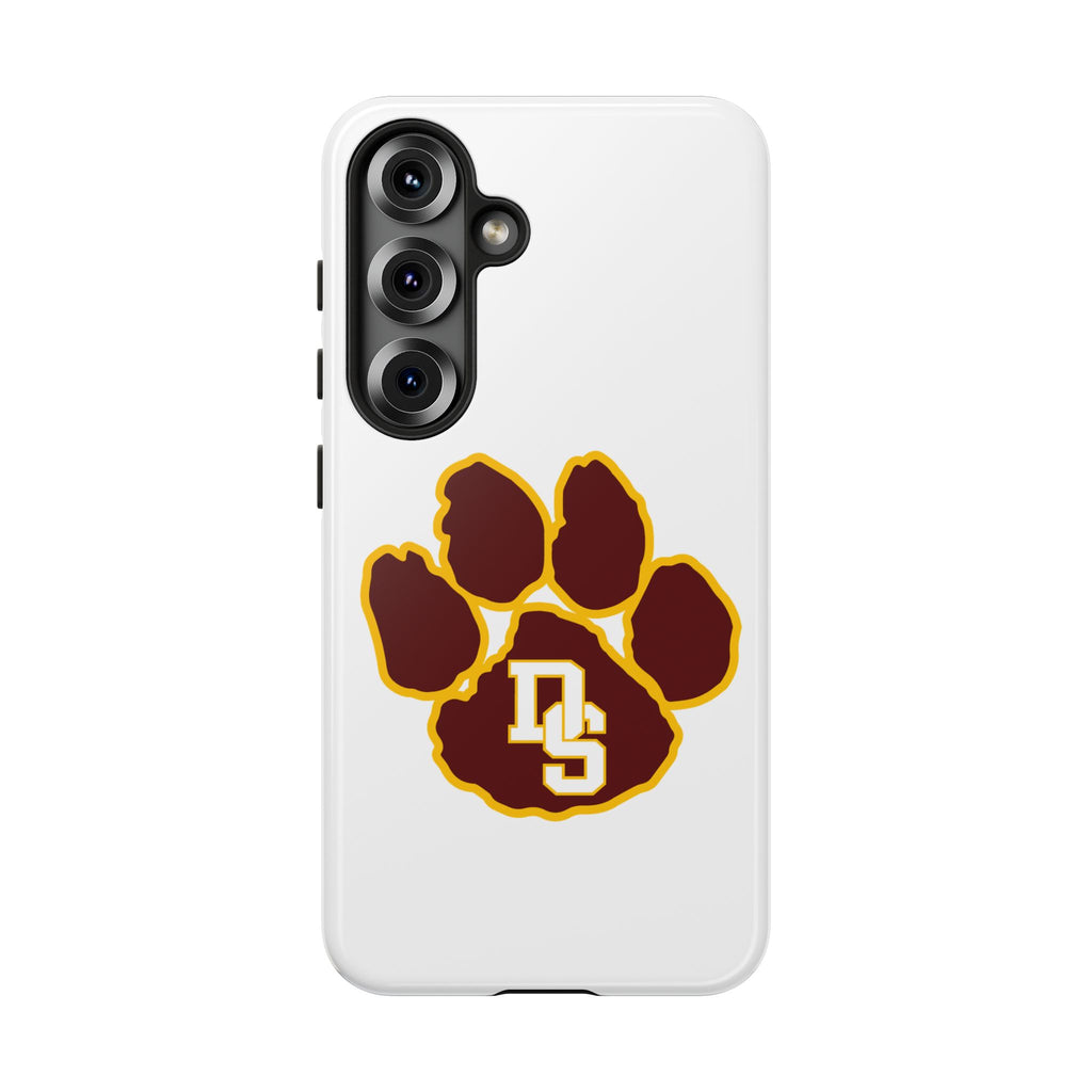 Phone Case — Maroon & Gold Paw Print with DS Monogram