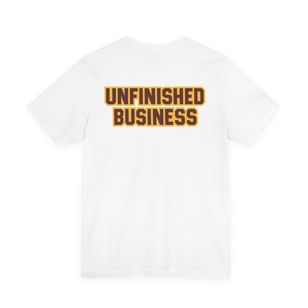 "UNFINISHED BUSINESS TIGER FOOTBALL"  Unisex Jersey Short Sleeve Tee ( 7 color options available)