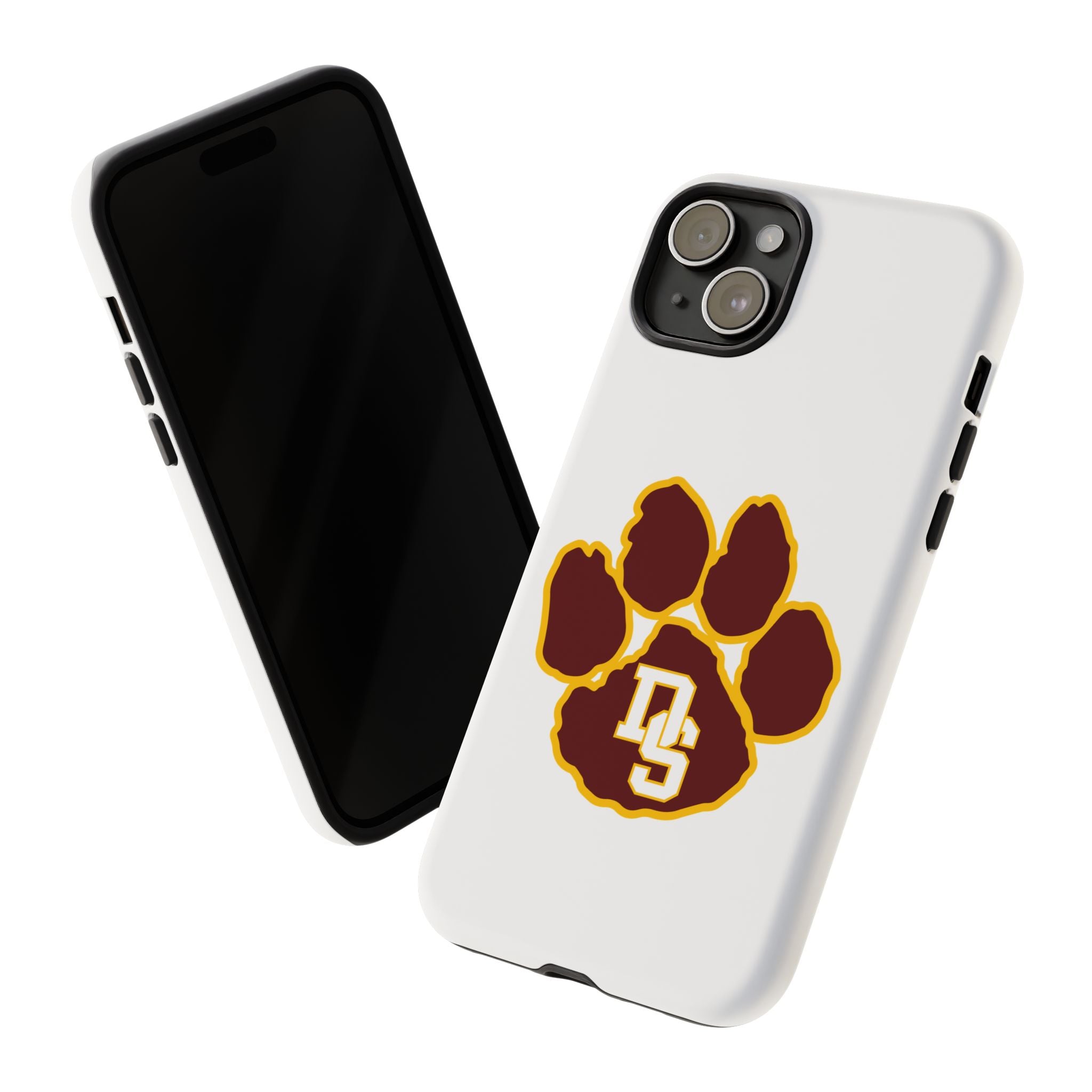 Phone Case — Maroon & Gold Paw Print with DS Monogram