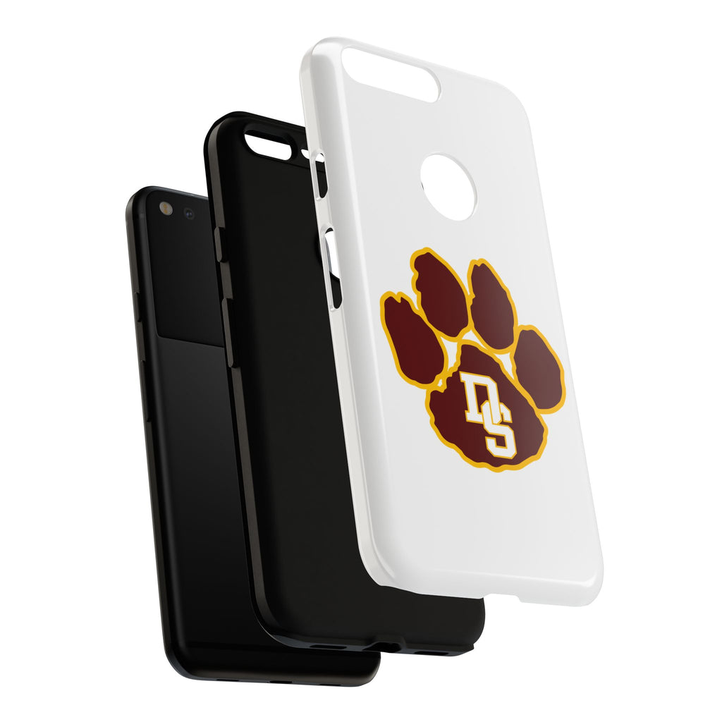 Phone Case — Maroon & Gold Paw Print with DS Monogram