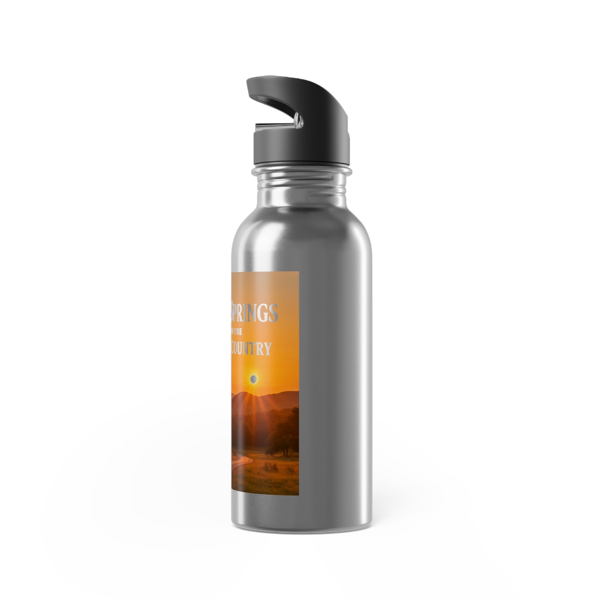 Sunset Stainless Steel Water Bottle With Straw, 20oz